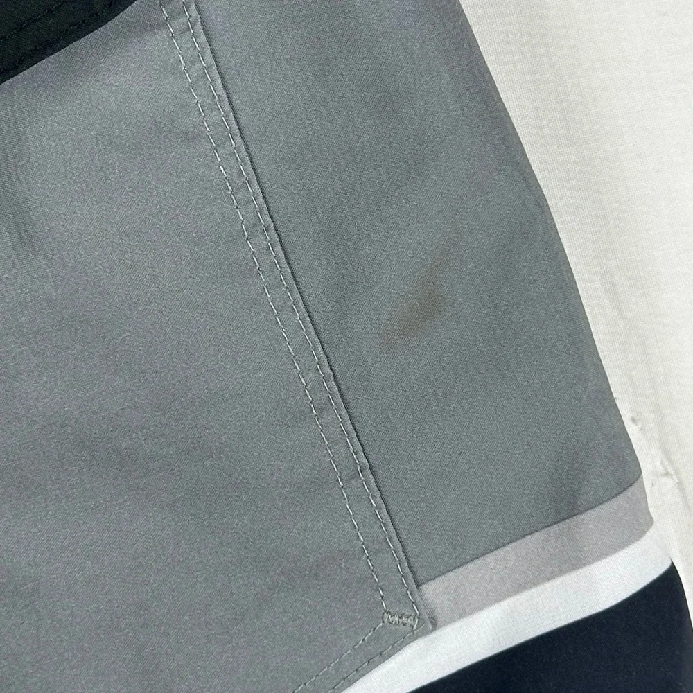 Hurley Board Shorts Mens Small Grey Navy Colorblock‎ Swim Trunks Polyester Blend